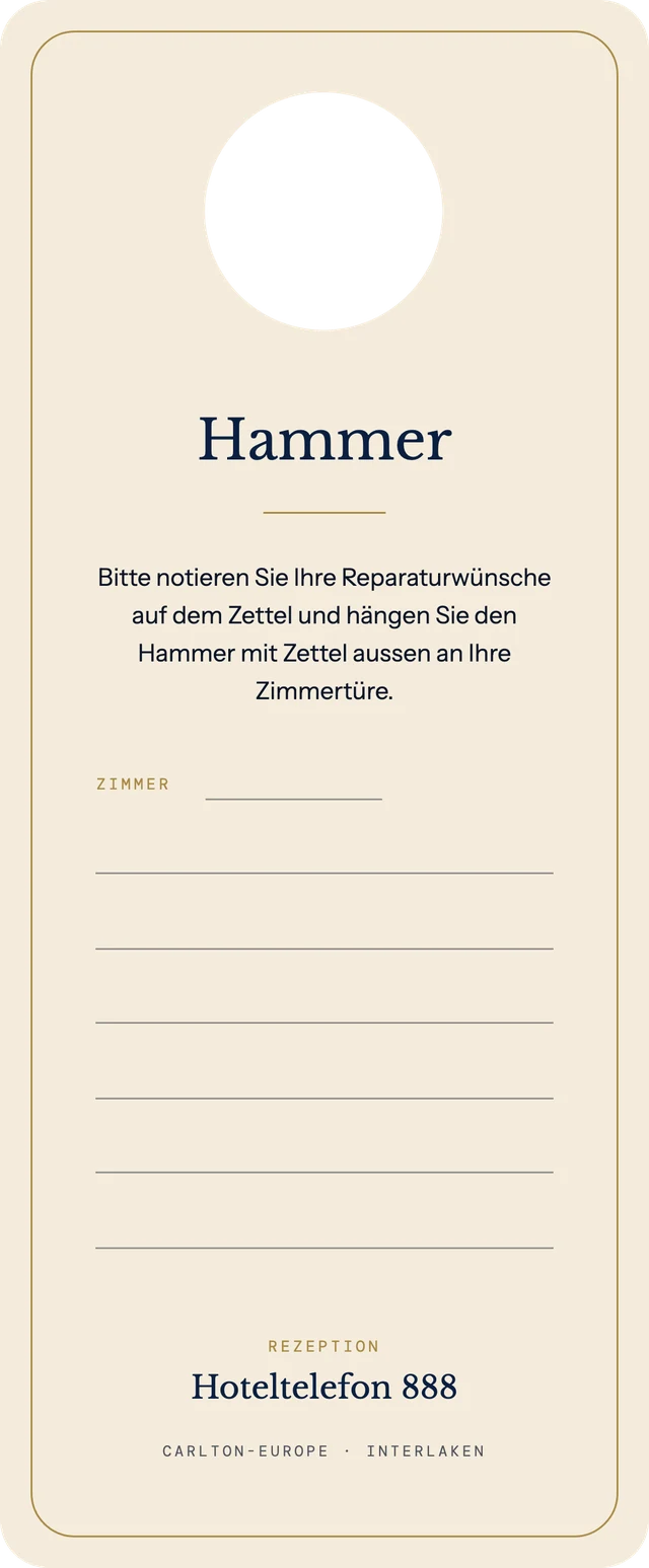 Türkarten · Rückseite Hammer
