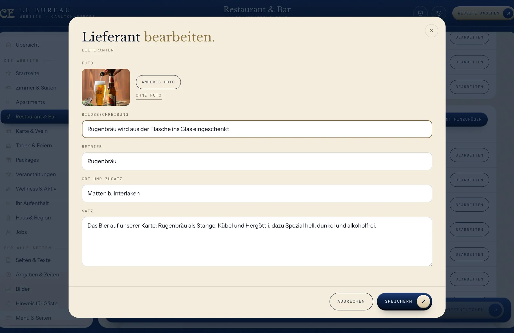 Le Bureau: Lieferant