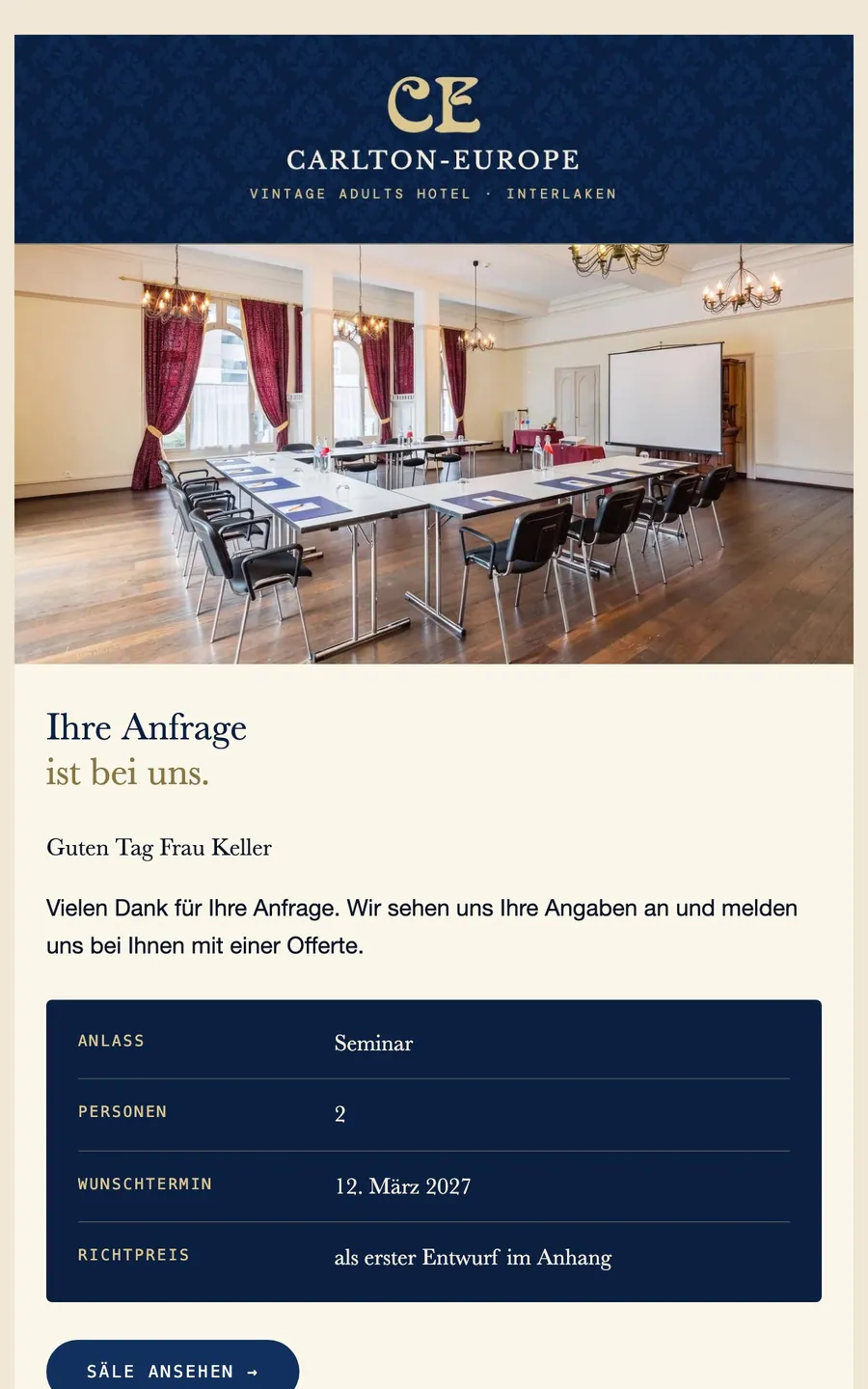 Mail: Ihre Anfrage