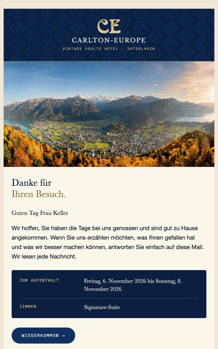 Mail: Auf Wiedersehen