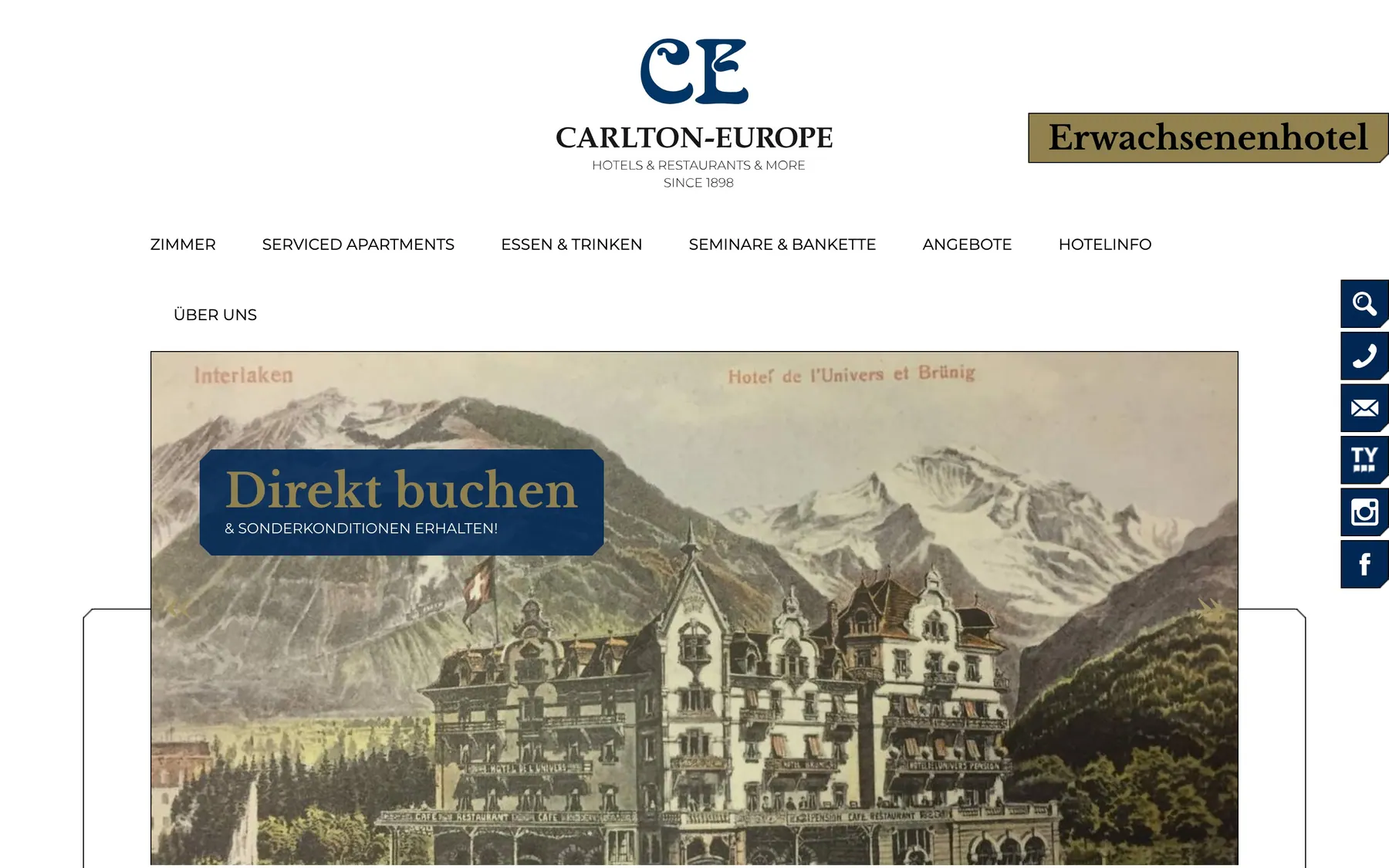 Heute: Startseite auf carltoneurope.ch